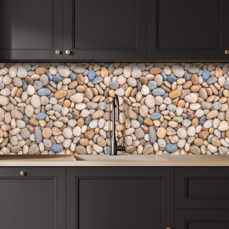 Kiezelstenen - Natuur - Textuur - Beige - Grijs keuken achterwand 2 middel -sfeer1