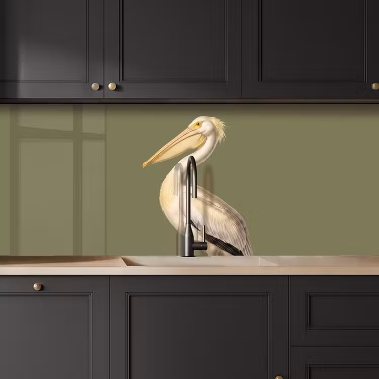 Pelikaan - Wit - Vogel - Klassiek - Natuur keuken achterwand 2 middel -sfeer1
