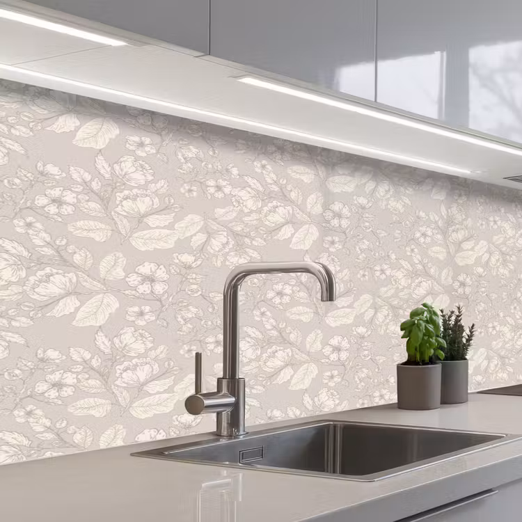 Pioenrozen - Bloesem - Bessen keuken achterwand 2 middel 871 -3d_schuin