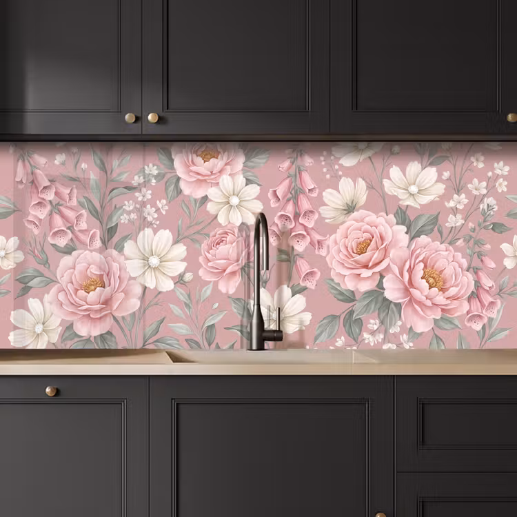 Pioenrozen - Vingerhoedskruid - Pink keuken achterwand 2 middel -sfeer1