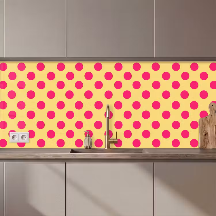 Roze - Stippen - Geel keuken achterwand 2 middel 871 zz_3dshopping