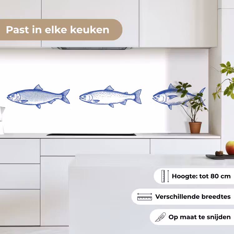 Vissen - Blauw - Wit keuken achterwand 2 middel -sfeer4_NL