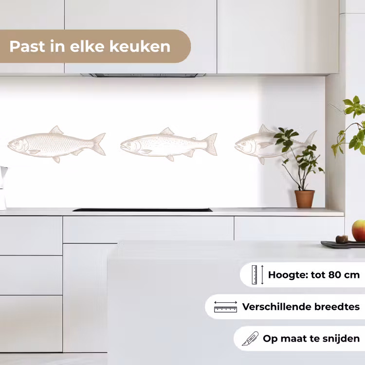 Vissen - Wit - Beige keuken achterwand 2 middel -sfeer4_NL
