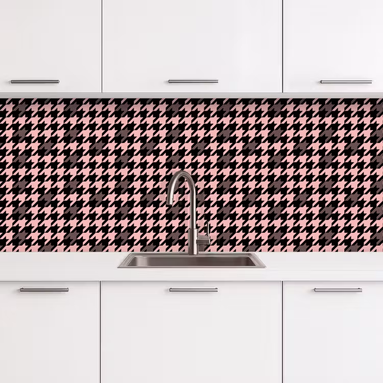 Plaid - Patroon - Zwart - Roze keuken achterwand 2 middel 871 -3d