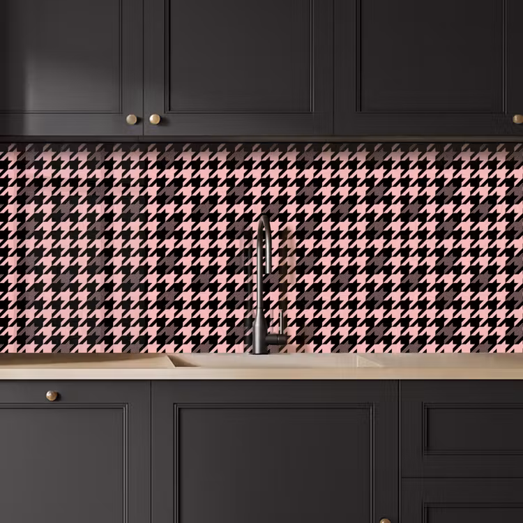 Plaid - Patroon - Zwart - Roze keuken achterwand 2 middel 871 -sfeer1