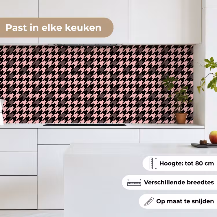 Plaid - Patroon - Zwart - Roze keuken achterwand 2 middel 871 -sfeer4_NL