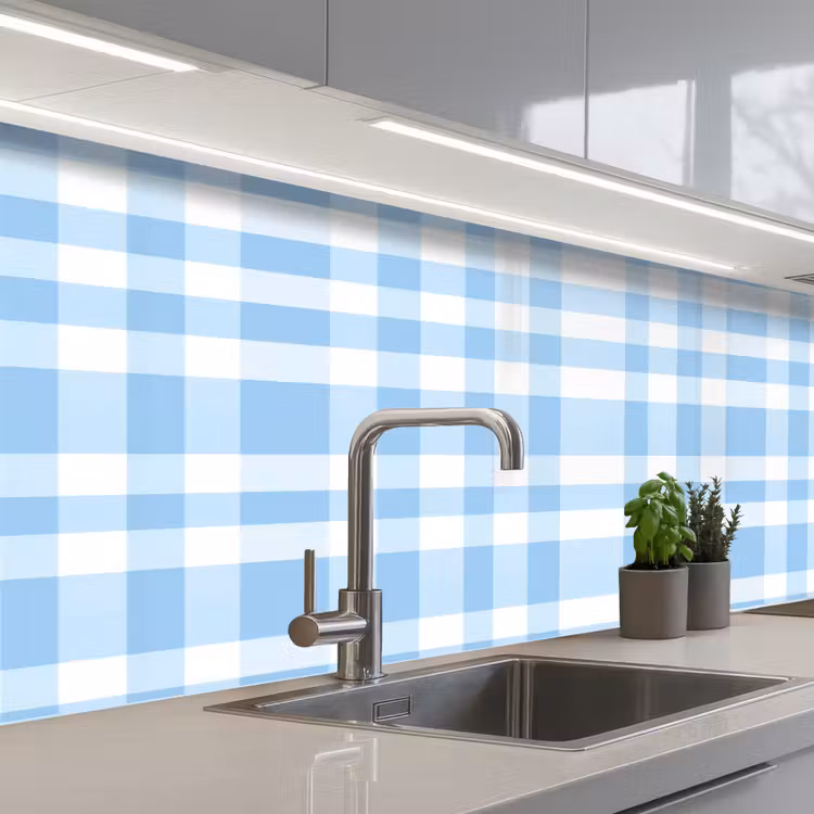 Ruit - Patroon - Blauw keuken achterwand 2 middel 871 -3d_schuin