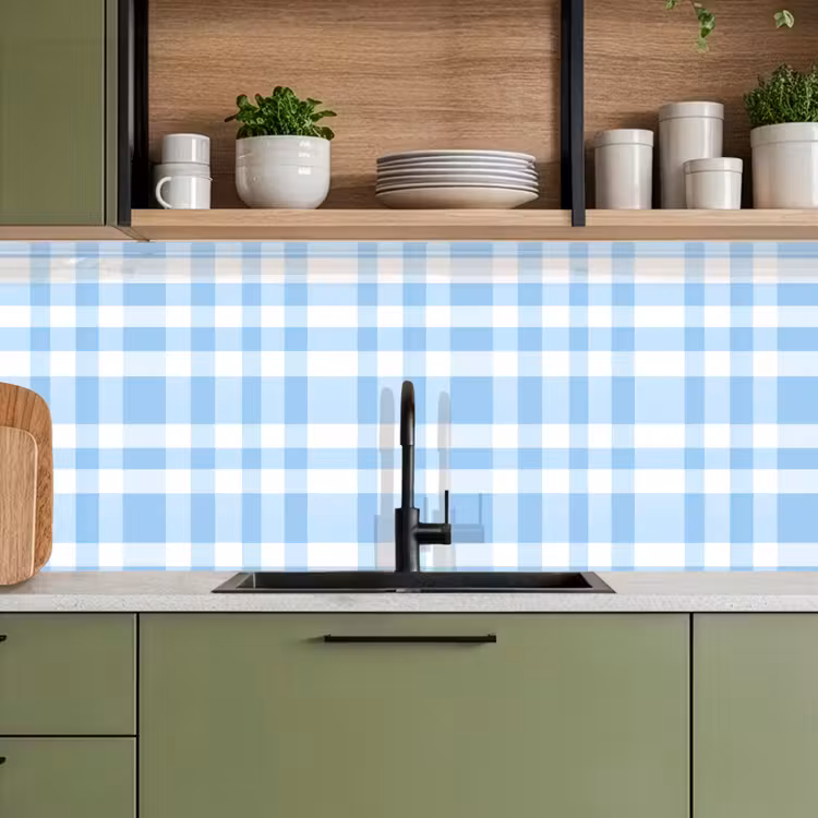 Ruit - Patroon - Blauw keuken achterwand 2 middel 871 -sfeer3