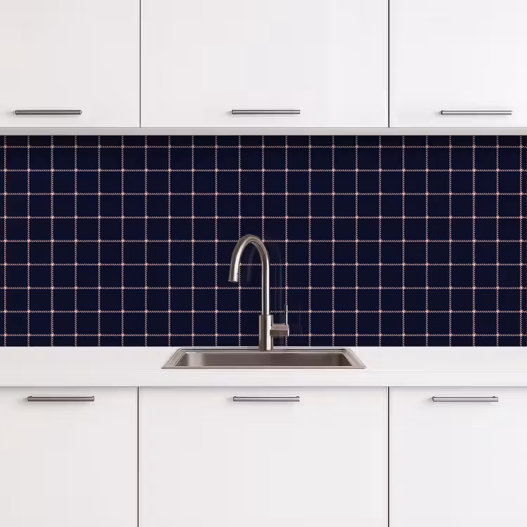 Plaid - Patroon - Blauw - Roze keuken achterwand 2 middel 871 -3d