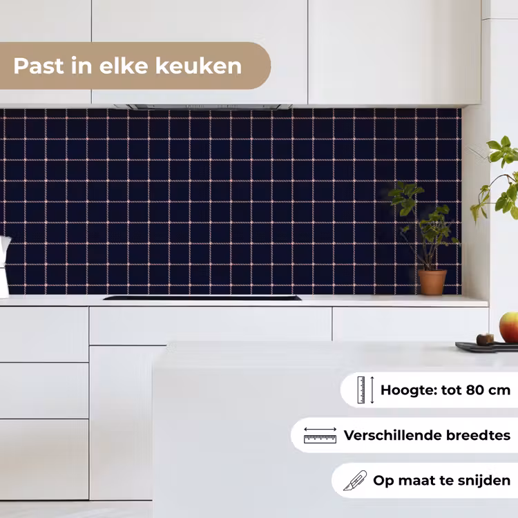 Plaid - Patroon - Blauw - Roze keuken achterwand 2 middel 871 -sfeer4_NL