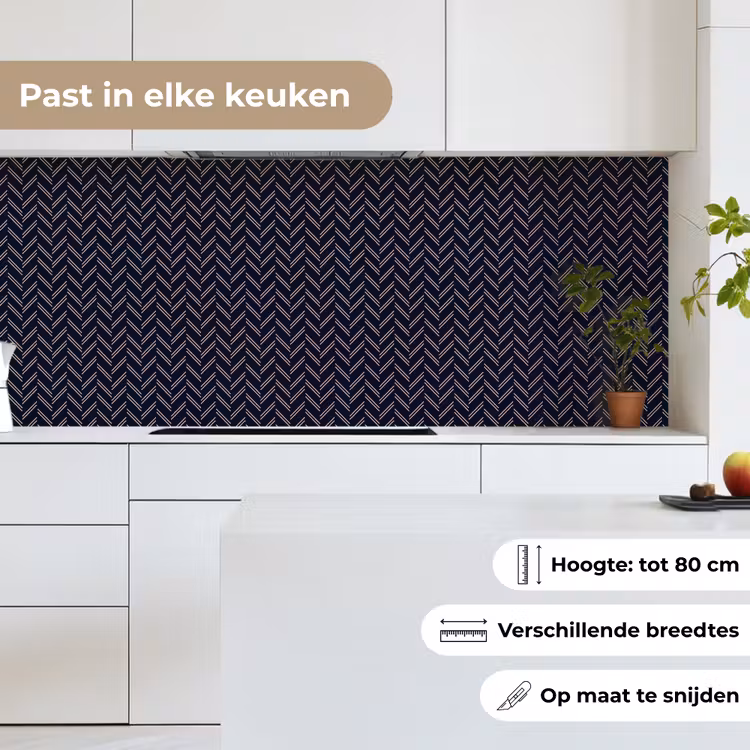 Plaid - Patroon - Visgraad - Blauw keuken achterwand 2 middel 871 -sfeer4_NL