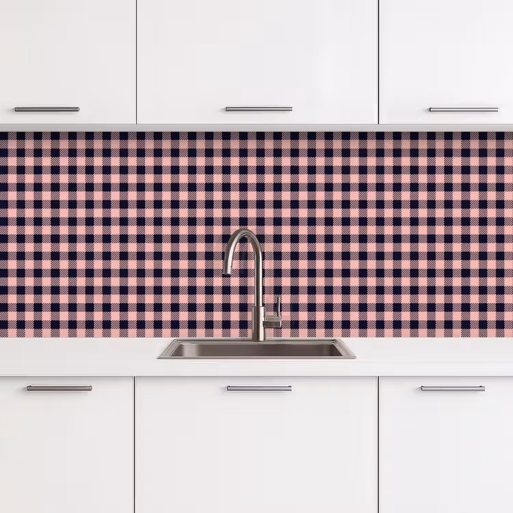 Plaid - Patroon - Roze - Zwart keuken achterwand 2 middel 871 -3d