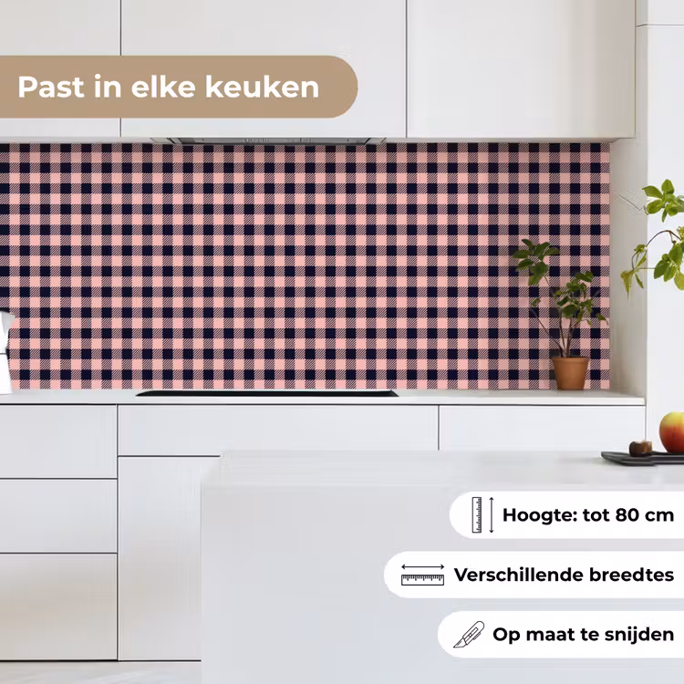 Plaid - Patroon - Roze - Zwart keuken achterwand 2 middel 871 -sfeer4_NL