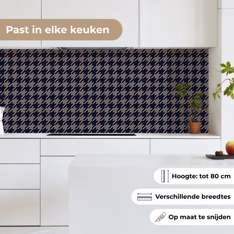 Plaid - Patroon - Ruit - Blauw keuken achterwand 2 middel 871 -sfeer4_NL