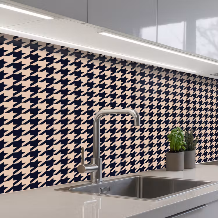 Plaid - Patroon - Ruit - Donkerblauw keuken achterwand 2 middel 871 -3d_schuin