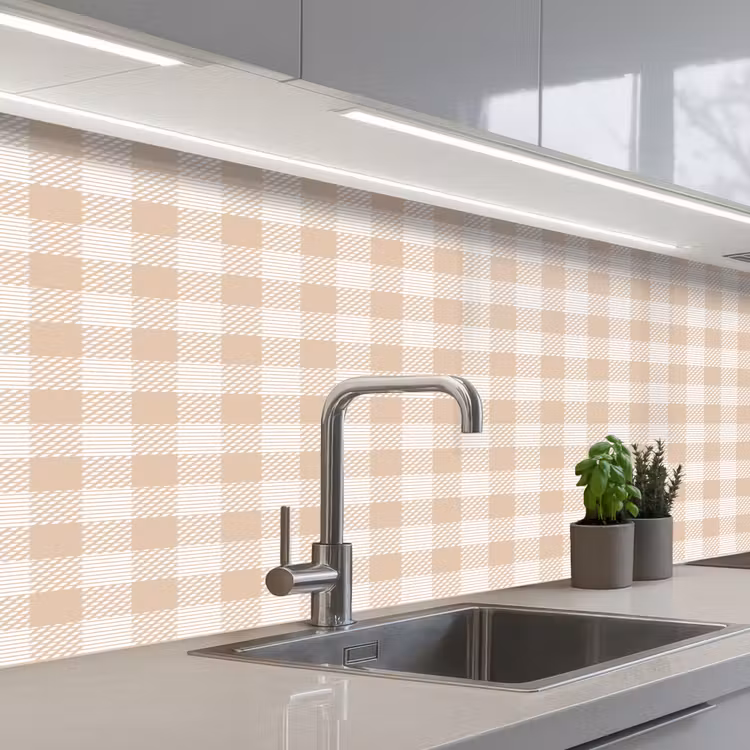 Plaid - Patroon - Vierkant - Beige keuken achterwand 2 middel 871 -3d_schuin