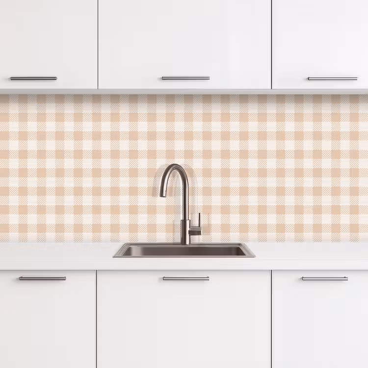Plaid - Patroon - Vierkant - Beige keuken achterwand 2 middel 871 -3d