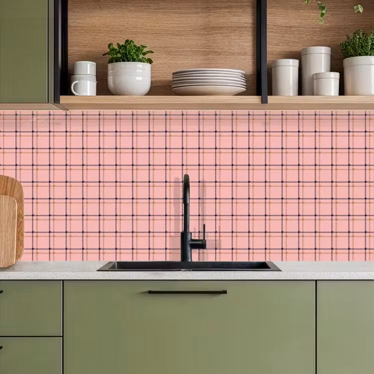 Plaid - Patroon - Gestreept - Roze keuken achterwand 2 middel 871 -sfeer3