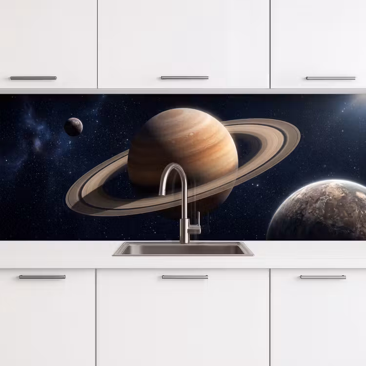 Planeten - Saturnus - Ruimte keuken achterwand 2 middel -3d