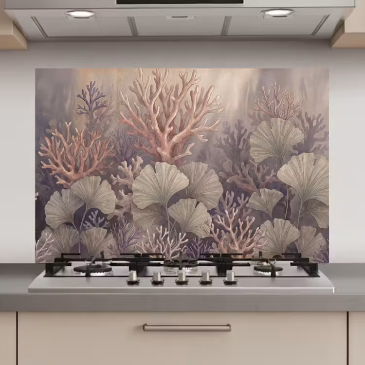 Plant - Bladeren - Zee - Illustratie - Groen keuken achterwand spatscherm klein -3d_website