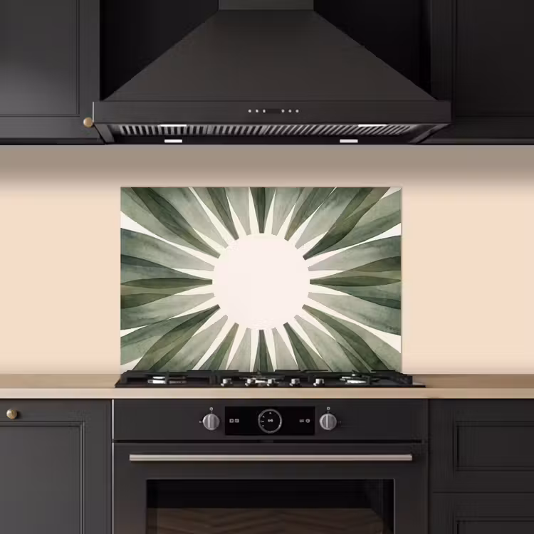 Planten - Abstract - Waterverf - Groen - Natuur keuken achterwand spatscherm klein -sfeer1