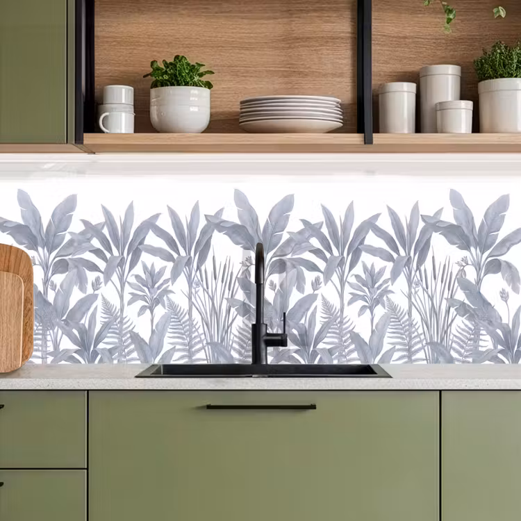 Planten - Bladeren - Natuur - Grijs keuken achterwand 2 middel -sfeer3