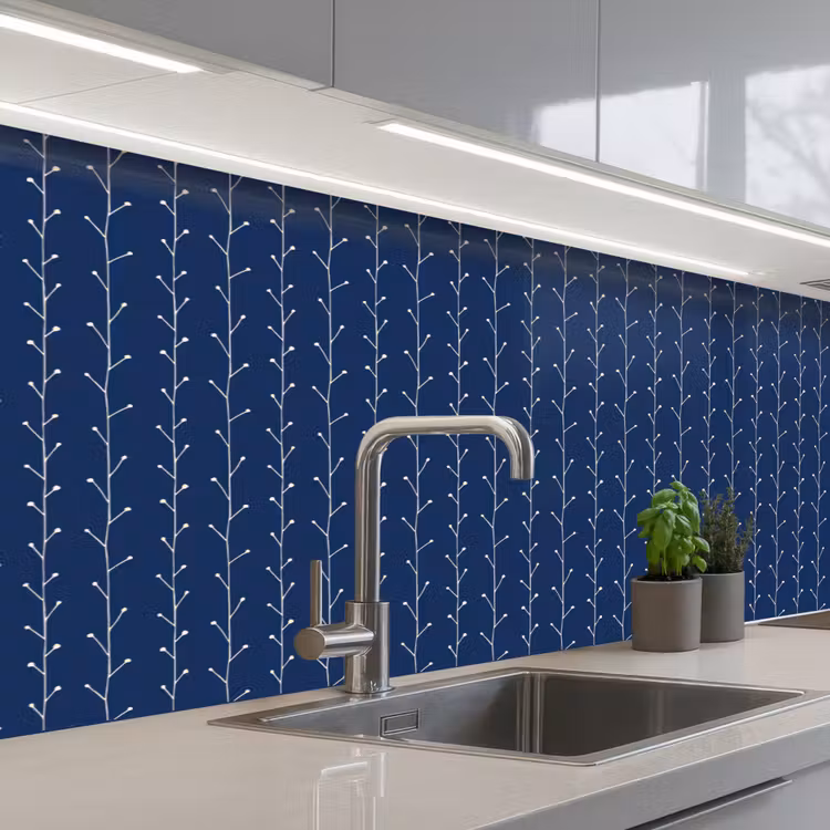 Planten - Patroon - Japan keuken achterwand 2 middel 871 -3d_schuin