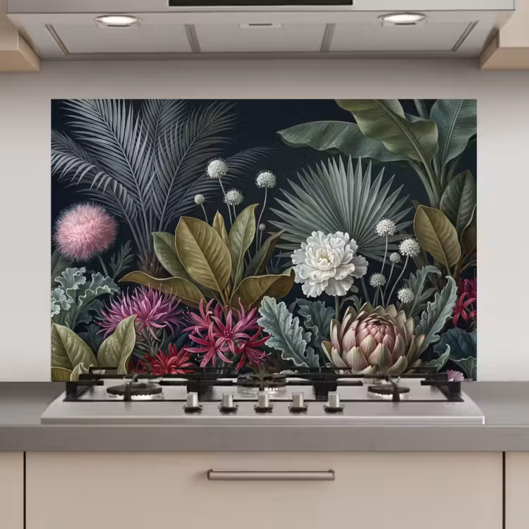 Planten - Tropisch - Botanisch - Donker - Groen keuken achterwand spatscherm klein -3d_website