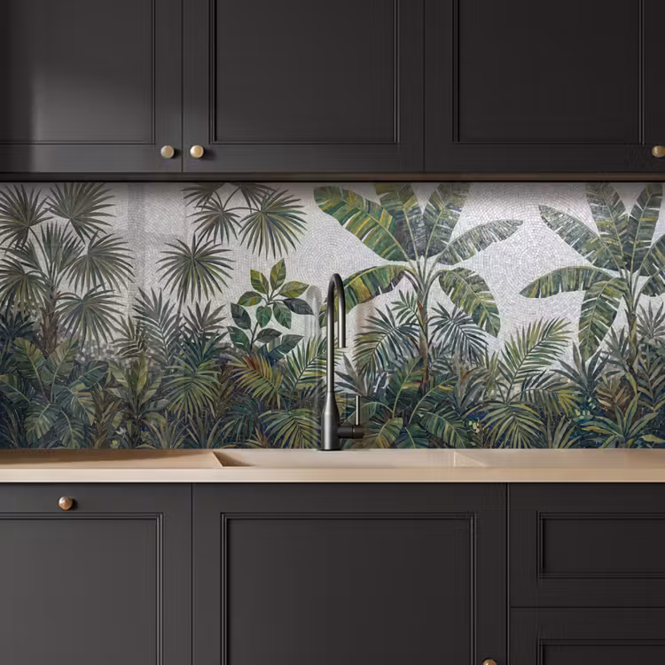 Planten - Tropisch - Mozaïek - Groen - Natuur keuken achterwand 2 middel -sfeer1
