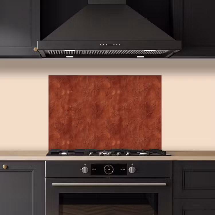 Stucwerk - Textuur - Terracotta keuken achterwand spatscherm klein 900 -sfeer1