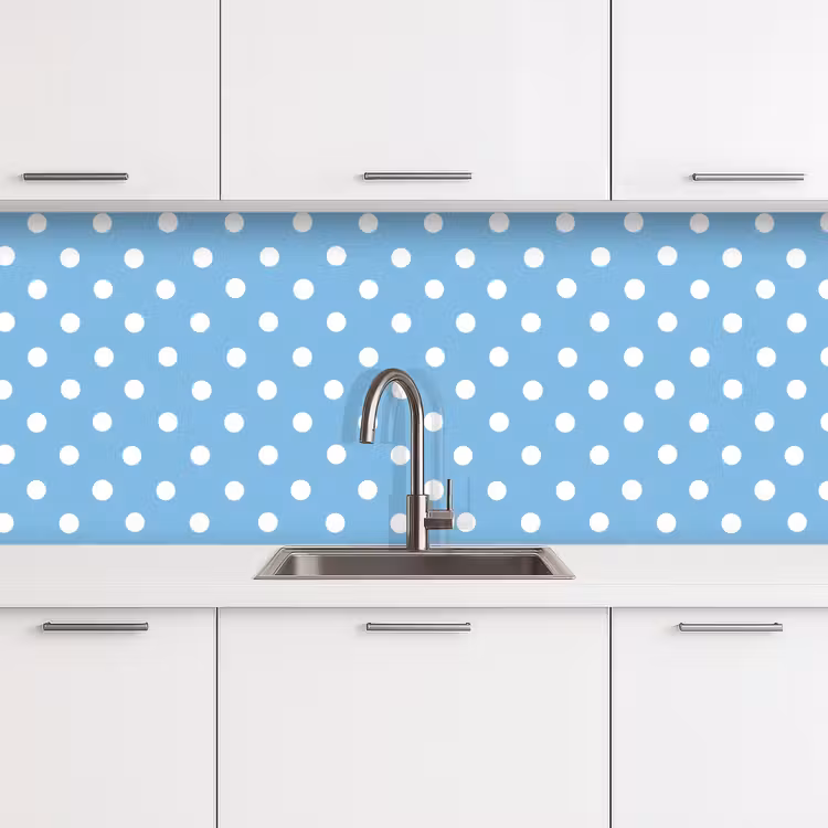 Polka - Dots - Blauw keuken achterwand 2 middel 871 -3d