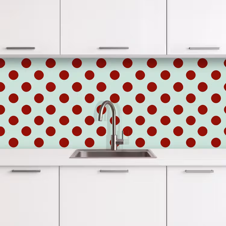 Polka - Dots - Rood keuken achterwand 2 middel 871 -3d