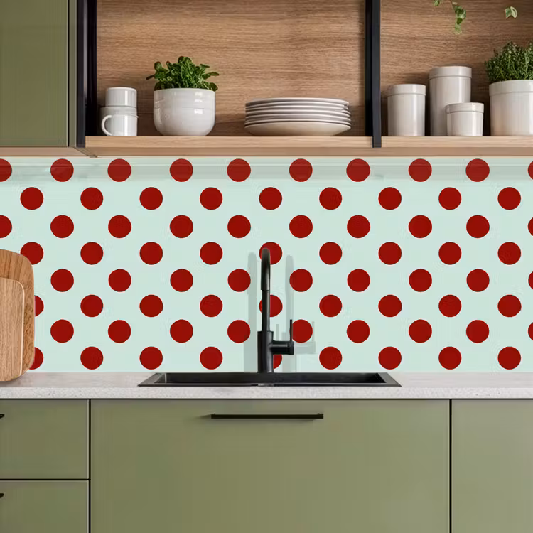 Polka - Dots - Rood keuken achterwand 2 middel 871 -sfeer3