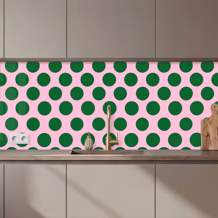 Polkadots - Patroon - Groen keuken achterwand 2 middel 871 zz_3dshopping