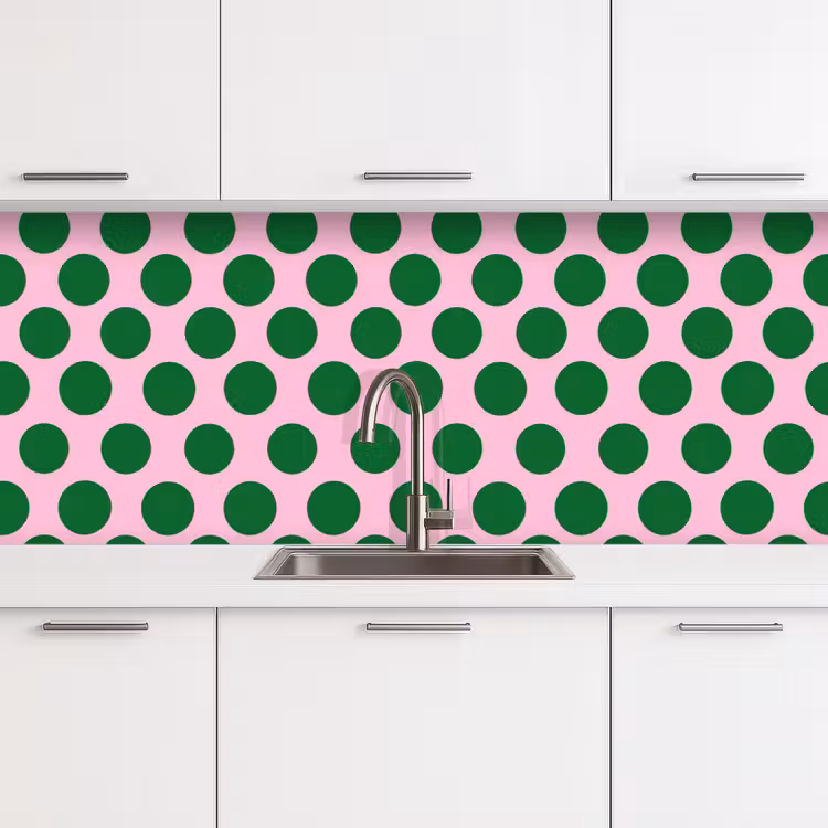 Polkadots - Patroon - Groen keuken achterwand 2 middel 871 -3d