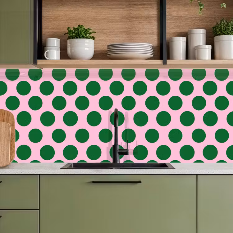 Polkadots - Patroon - Groen keuken achterwand 2 middel 871 -sfeer3