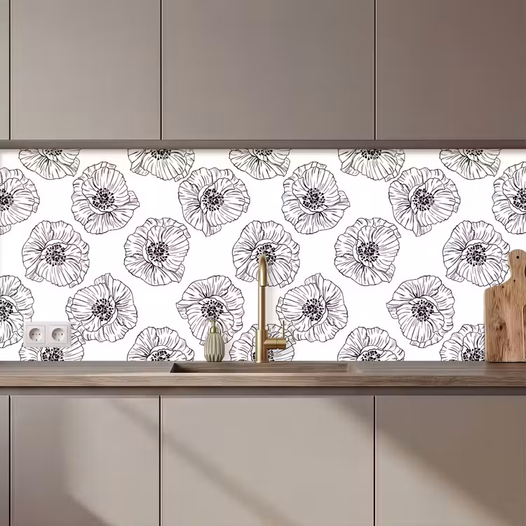 Klaproos - Bloemen - Design keuken achterwand 2 middel 871 zz_3dshopping