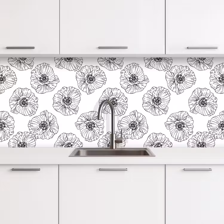Klaproos - Bloemen - Design keuken achterwand 2 middel 871 -3d