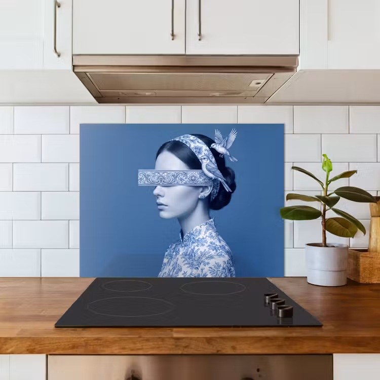 Portret - Klassiek - Wit - Blauw keuken achterwand 2 middel -sfeer4_NL