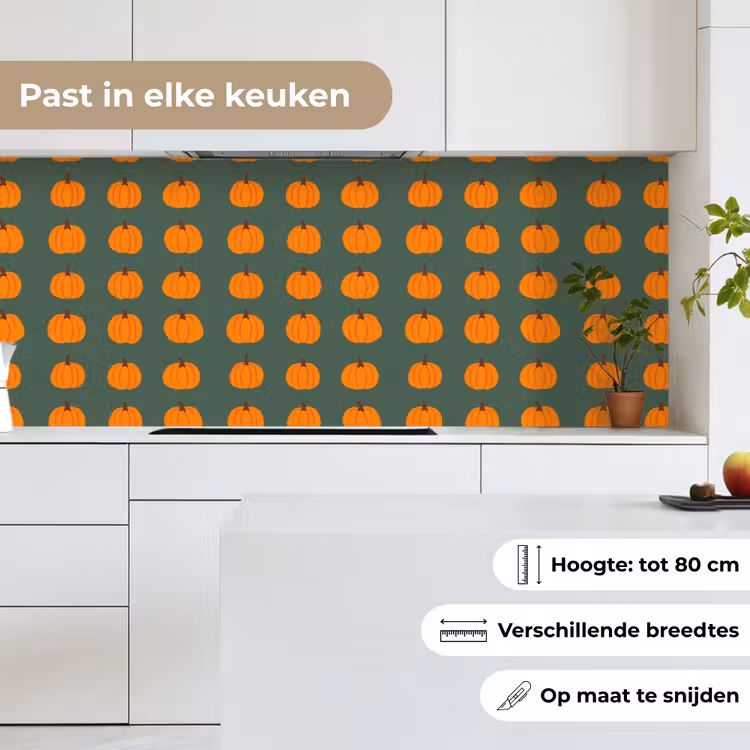 Pompoen - Patroon - Oranje keuken achterwand 2 middel 871 -sfeer4_NL