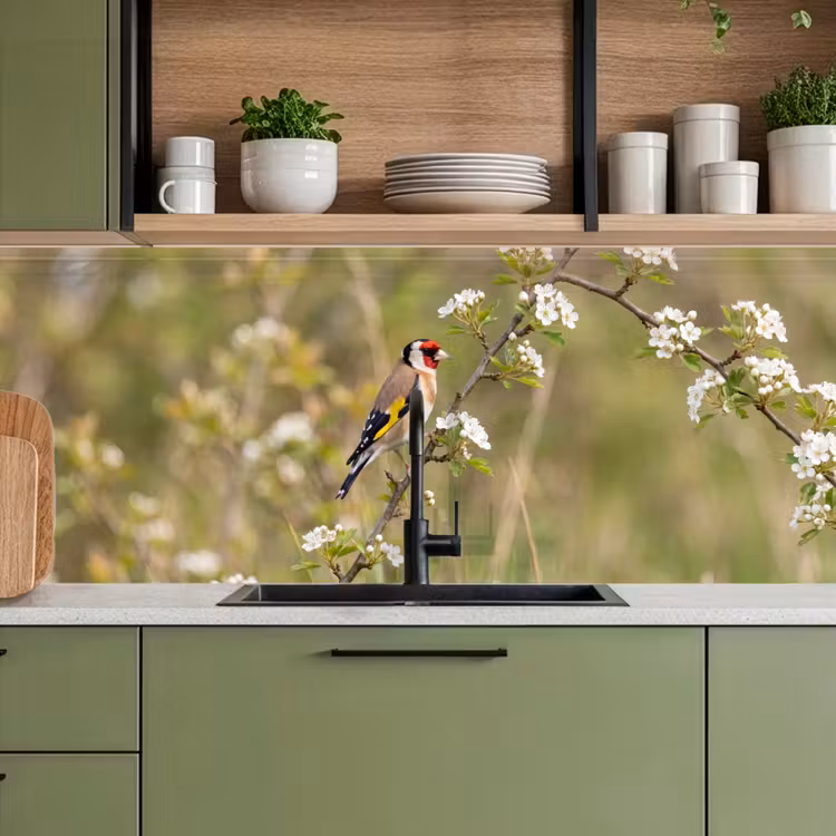 Putter - Bloesem - Lente - Natuur - Kleurrijk keuken achterwand 2 middel -sfeer3