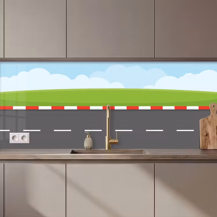 Racebaan - Illustratie - Sport - Kleurrijk keuken achterwand 2 middel zz_3dshopping