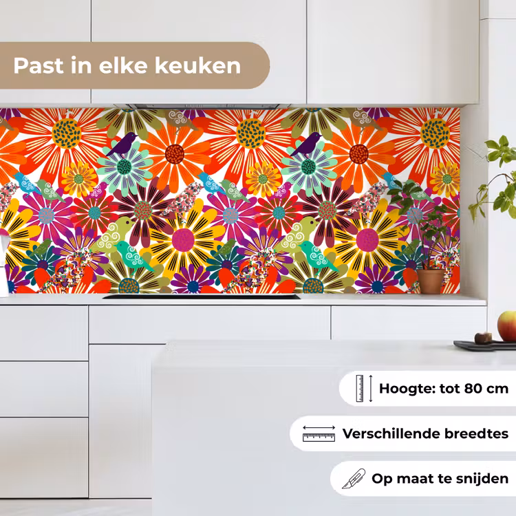 Regenboog - Bloemen - Patronen - Hippie keuken achterwand 2 middel 871 -sfeer4_NL