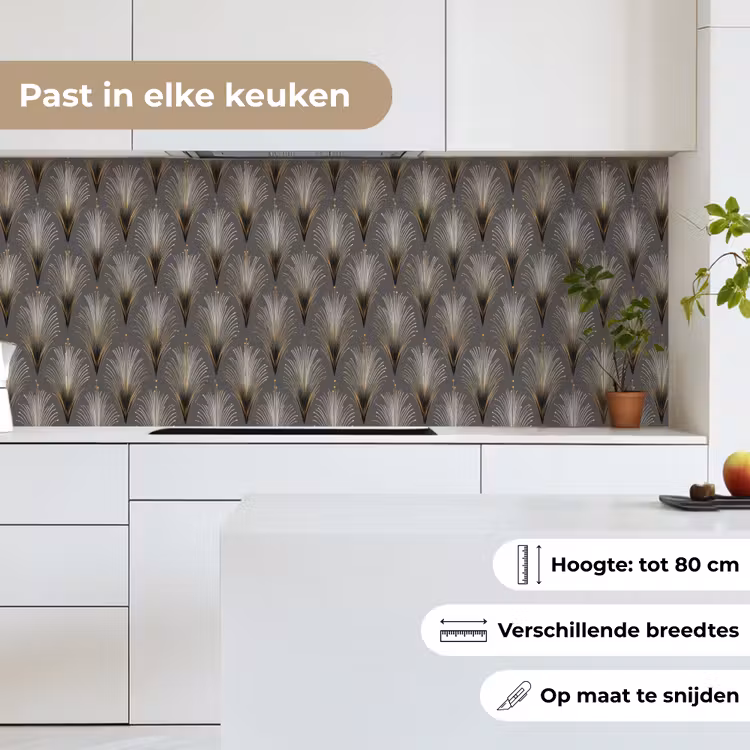 Waaierstralen - Goud - Antraciet keuken achterwand 2 middel 871 -sfeer4_NL