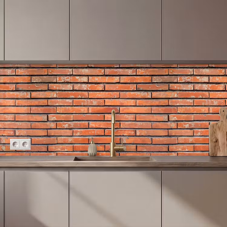 Rood - Bakstenen - Muur - Beschadiging keuken achterwand 2 middel 871 zz_3dshopping