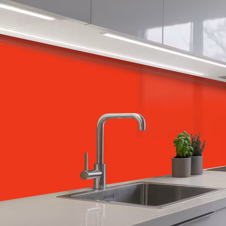 Rood - Kleur - Effen keuken achterwand 2 middel 871 -3d_schuin