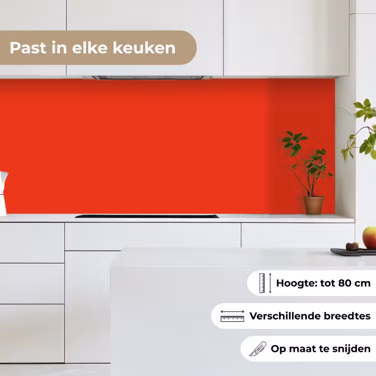 Rood - Kleur - Effen keuken achterwand 2 middel 871 -sfeer4_NL