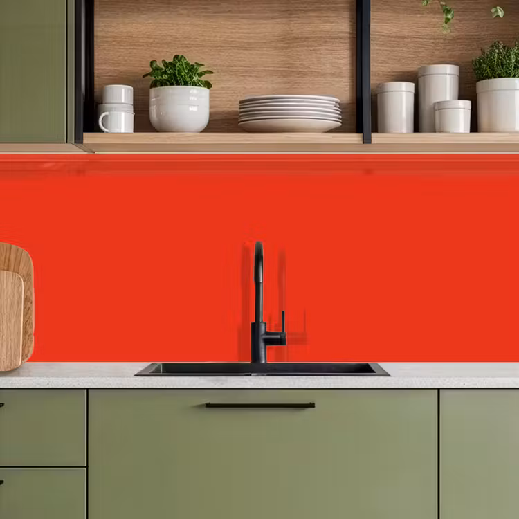 Rood - Kleur - Effen keuken achterwand 2 middel 871 -sfeer3