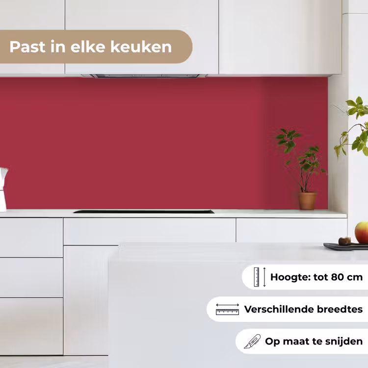 Rood - Effen kleur keuken achterwand 2 middel 871 -sfeer4_NL