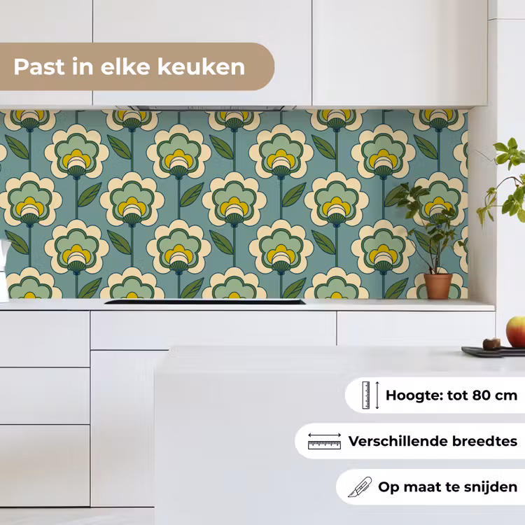 Retro - Design - Jaren 70 - Bloem keuken achterwand 2 middel 871 -sfeer4_NL